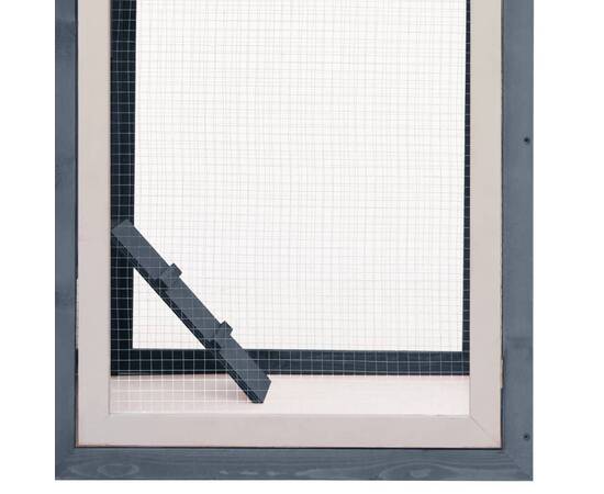 Coteț de păsări, gri, 170 x 81 x 110 cm, lemn masiv pin & brad, 7 image