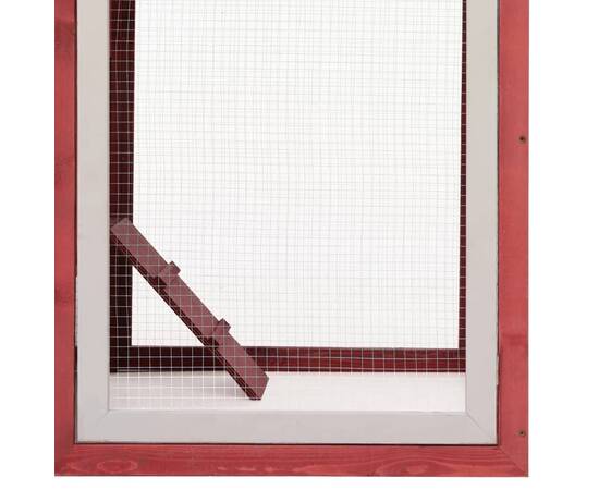 Coteț de păsări, roșu, 170 x 81 x 110 cm, lemn masiv pin & brad, 7 image