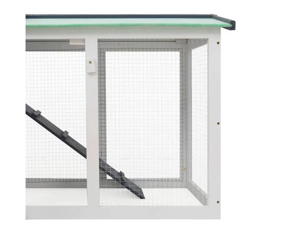 Cușcă exterior pentru iepuri mare, gri&alb, 145x45x85 cm, lemn, 4 image