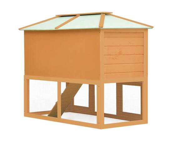 Cușcă pentru iepuri și alte animale, 2 niveluri, lemn, 5 image