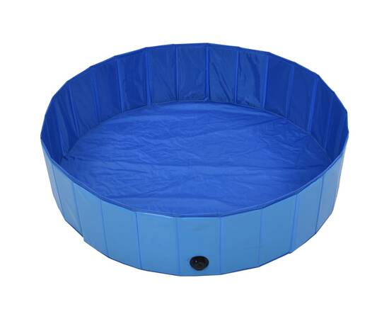 Piscină pentru câini pliabilă, albastru, 120 x 30 cm, pvc, 4 image