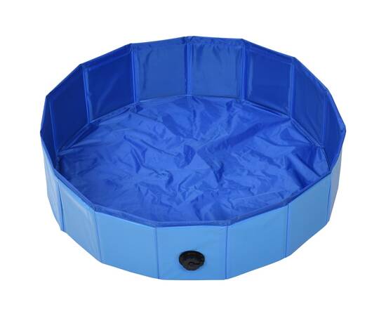 Piscină pentru câini pliabilă, albastru, 80 x 20 cm, pvc, 4 image