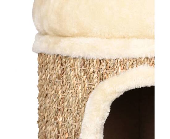 Căsuță de pisici cu pernă pufoasă, 33 cm, iarbă de mare, 5 image
