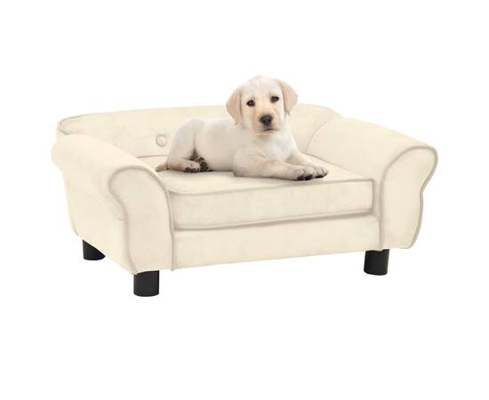 Canapea pentru câini, crem, 72x45x30 cm, pluș