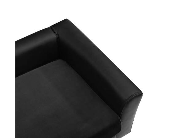 Canapea pentru câini, negru, 60x43x30 cm pluș & piele ecologică, 7 image