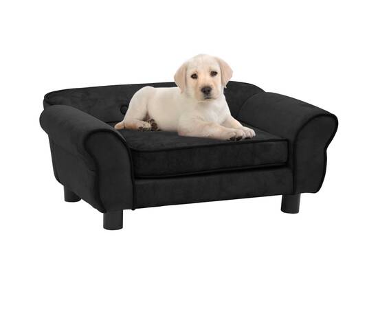 Canapea pentru câini, negru, 72x45x30 cm, pluș