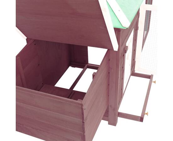 Coteț păsări cu un cuibar, cafeniu, 193x68x104 cm, lemn de brad, 5 image