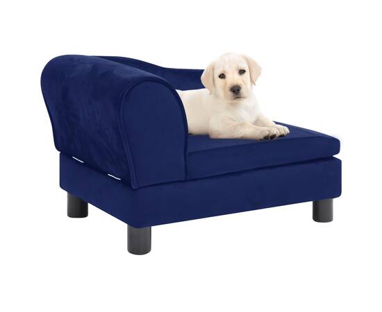 Canapea pentru câini, albastru, 57x34x36 cm, pluș