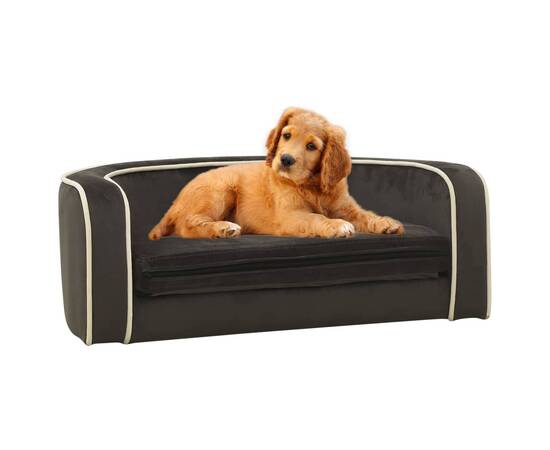 Canapea pliabilă de câini gri 73x67x26 cm pernă pluș lavabilă, 3 image
