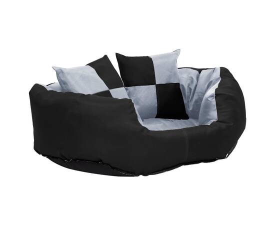 Pernă reversibilă și lavabilă pentru câini, gri și negru, 65x50x20 cm, 2 image