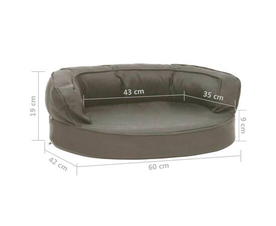 Saltea ergonomică pat de câini, 60x42 cm, gri închis, aspect in, 7 image
