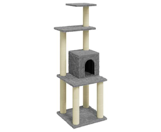 Ansamblu pisici, stâlpi din funie sisal, gri deschis, 105 cm, 2 image