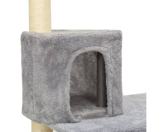Ansamblu pisici, stâlpi din funie sisal, gri deschis, 119 cm, 6 image