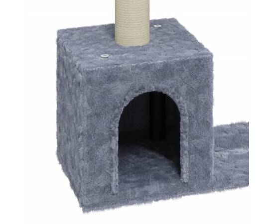 Ansamblu pisici, stâlpi din funie sisal, gri deschis, 60 cm, 5 image