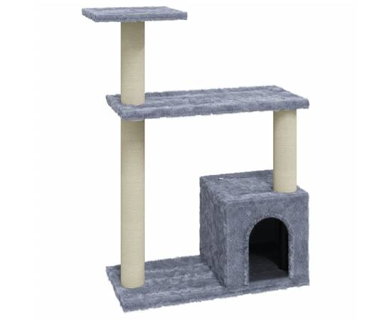 Ansamblu pisici, stâlpi din funie sisal, gri deschis, 70 cm, 2 image