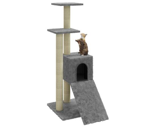 Ansamblu pisici, stâlpi din funie sisal, gri deschis, 92 cm, 4 image
