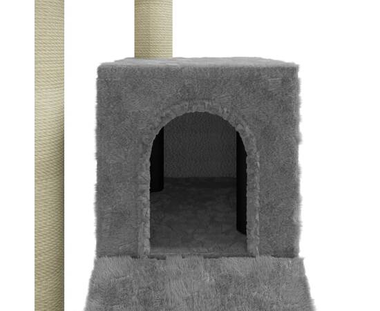 Ansamblu pisici, stâlpi din funie sisal, gri deschis, 92 cm, 7 image