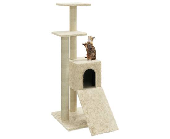Ansamblu pisici cu stâlpi din funie de sisal, crem, 92 cm, 4 image