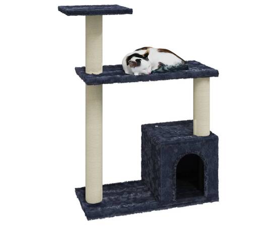 Ansamblu pisici cu stâlpi din funie de sisal, gri închis, 70 cm, 3 image