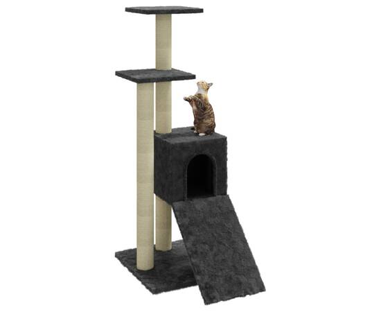 Ansamblu pisici cu stâlpi din funie de sisal, gri închis, 92 cm, 4 image