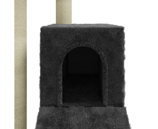 Ansamblu pisici cu stâlpi din funie de sisal, gri închis, 92 cm, 7 image