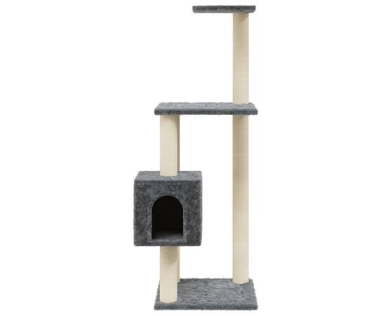 Ansamblu pisici cu stâlpi din funie de sisal, gri închis 104 cm, 4 image