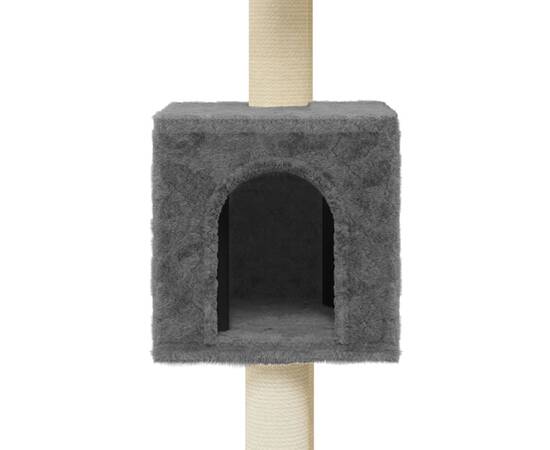 Ansamblu pisici cu stâlpi din funie de sisal, gri închis 104 cm, 7 image