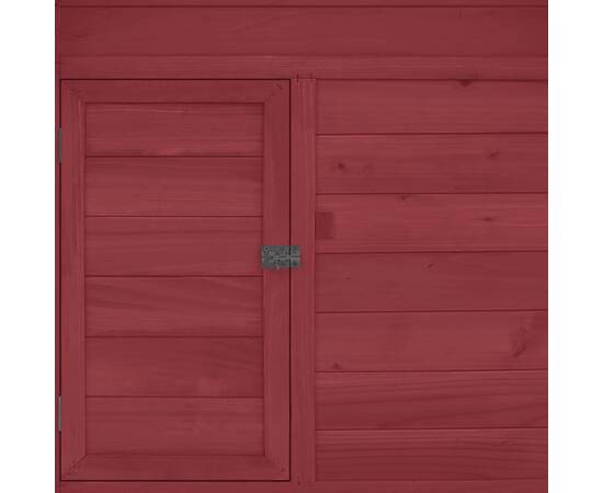 Coteț de păsări, roșu și alb, 152x96x110 cm, lemn de brad masiv, 2 image