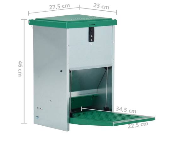 Dozator automat de hrană pentru păsări de curte, cu banda, 8 kg, 8 image