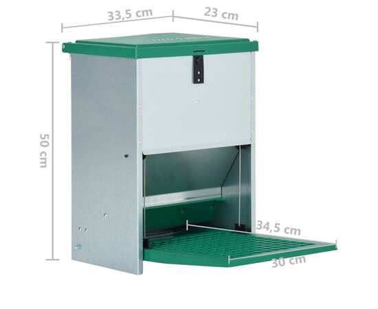 Dozator automat de hrană pentru păsări de curte cu banda 12 kg, 8 image