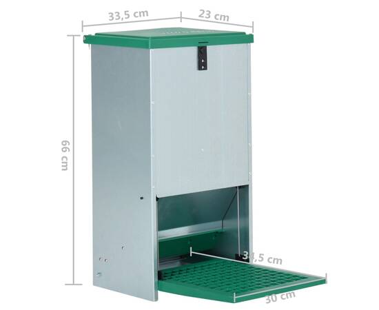 Dozator automat de hrană pentru păsări de curte cu banda 20 kg, 8 image