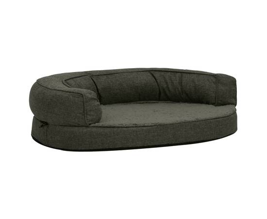 Saltea ergonomică pat câini gri închis 75x53cm aspect in/fleece, 2 image