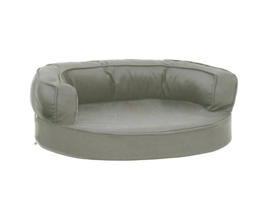 Saltea ergonomică pat de câini, 60x42 cm, gri, aspect de in, 2 image