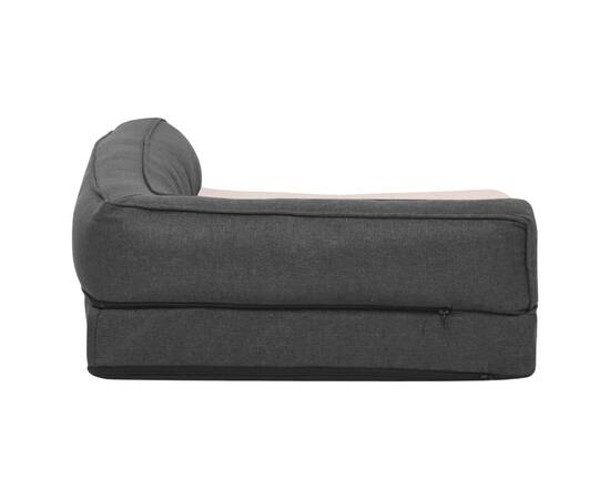 Saltea ergonomică pat de câini, 75x53 cm, gri, aspect in/fleece, 5 image