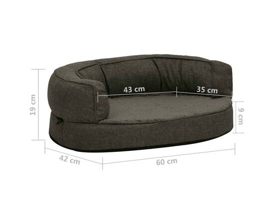 Saltea ergonomică pat de câini, gri închis, 60x42 cm, fleece, 8 image