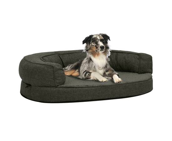 Saltea ergonomică pat de câini, gri închis, 90x64 cm, fleece