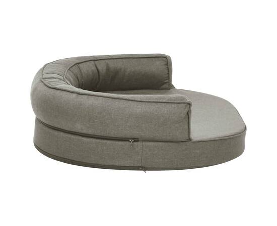 Saltea ergonomică pat de câini, gri, 75x53 cm, aspect de in, 4 image