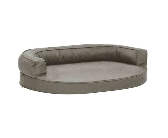 Saltea ergonomică pat de câini, gri, 75x53 cm, aspect de in, 2 image