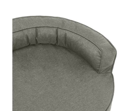 Saltea ergonomică pat de câini, gri, 75x53 cm, aspect de in, 6 image