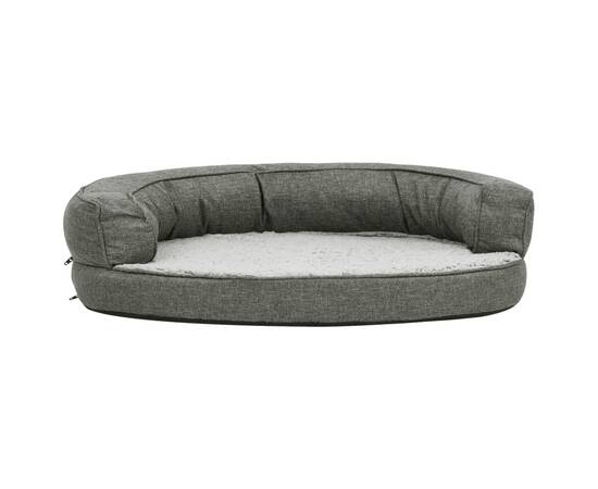 Saltea ergonomică pat de câini, gri, 75x53 cm, aspect in/fleece, 2 image