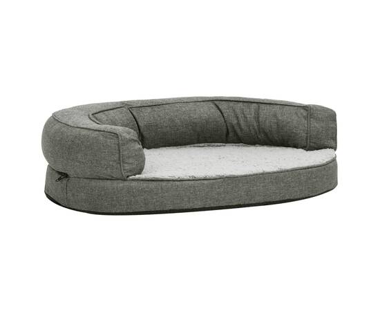 Saltea ergonomică pat de câini, gri, 75x53 cm, aspect in/fleece, 4 image