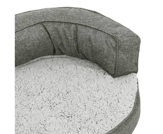 Saltea ergonomică pat de câini, gri, 75x53 cm, aspect in/fleece, 7 image