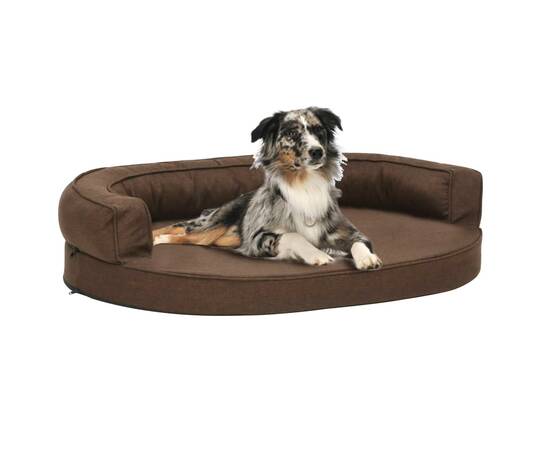 Saltea ergonomică pat de câini, maro, 75x53 cm aspect in/fleece