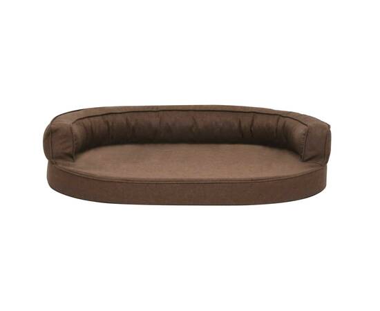 Saltea ergonomică pat de câini, maro, 75x53 cm aspect in/fleece, 3 image