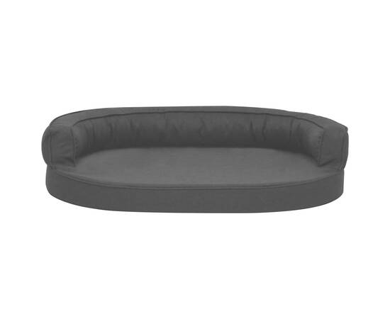 Saltea ergonomică pat de câini, negru, 75x53 cm, aspect de in, 3 image