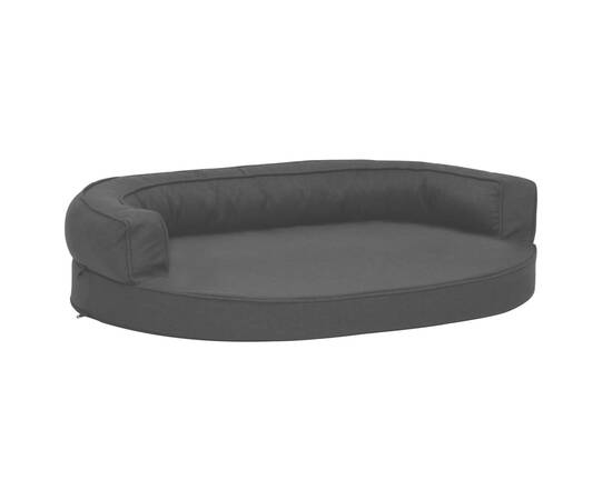 Saltea ergonomică pat de câini, negru, 75x53 cm, aspect de in, 2 image