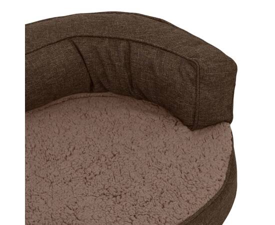 Saltea ergonomică pat de câini maro, 60x42 cm, aspect in/fleece, 7 image