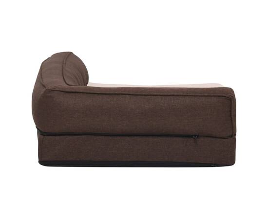 Saltea ergonomică pat de câini maro 60x42 cm aspect in /fleece, 5 image