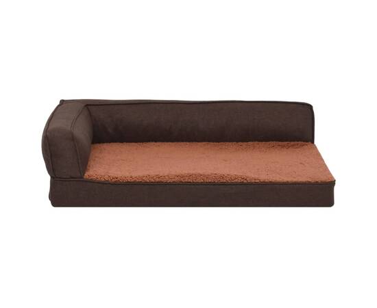 Saltea ergonomică pat de câini maro 60x42 cm aspect in/fleece, 4 image