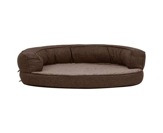 Saltea ergonomică pat de câini maro 75x53 cm aspect in/fleece, 4 image